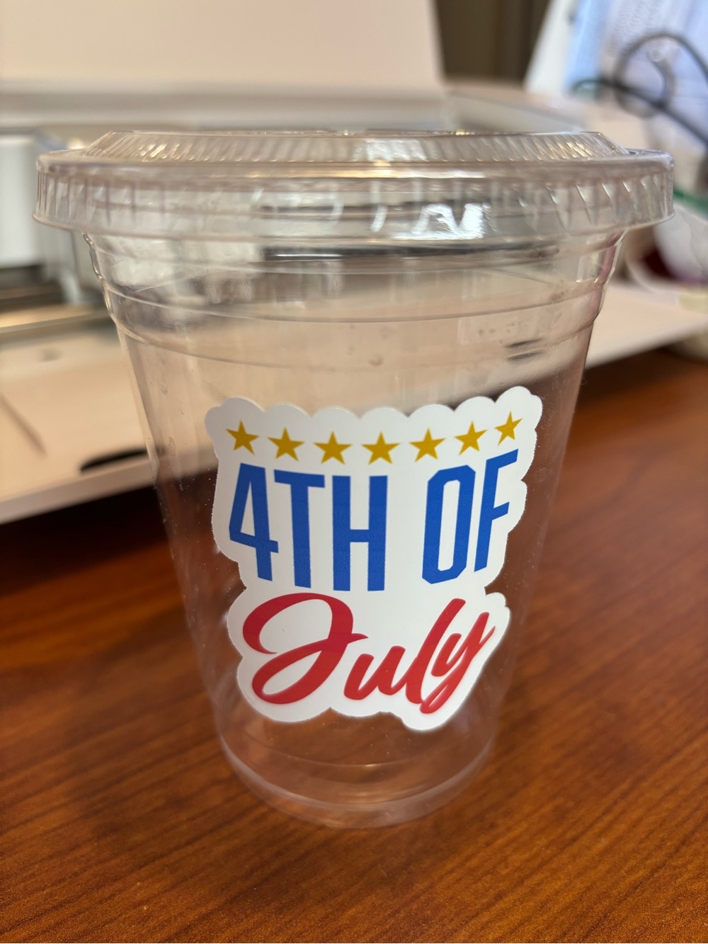 4th of July Clear Plastic Cup with Lids